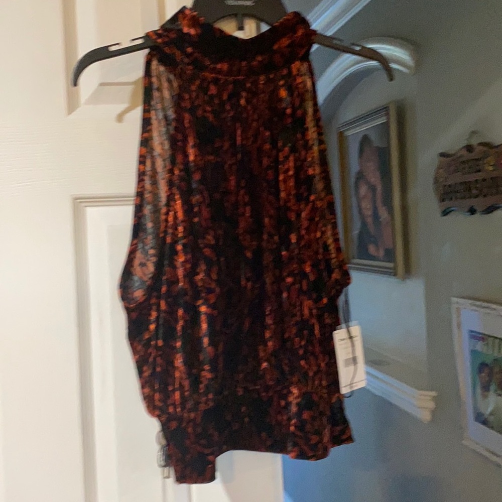 High collar velvety soft top